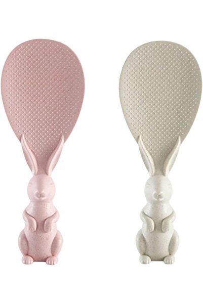 Arabest Rabbit Shaped Rice Spoon Set,2 Pcs Non-Stick Standing Kitchen Shovel,...