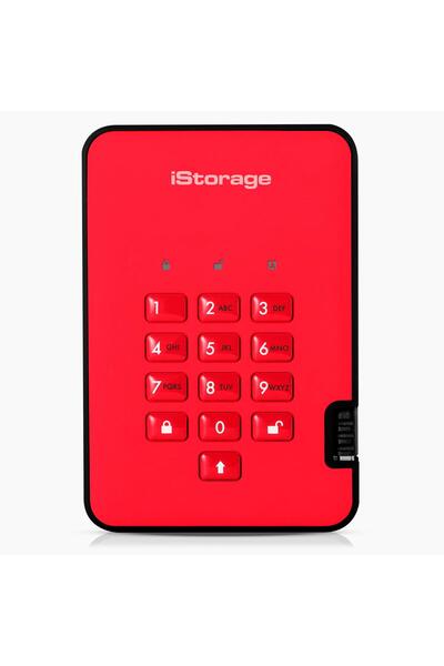 OEM iStorage diskAshur2 SSD 8 TB Kırmızı - Güvenli taşınabilir SSD - Parola k...