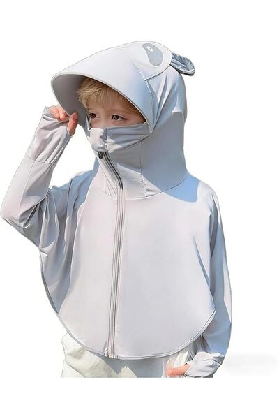 TERRIFI Kids Sun Protection Hoodie, Zip-Up, Long Sleeve, Lightweight, Breatha...