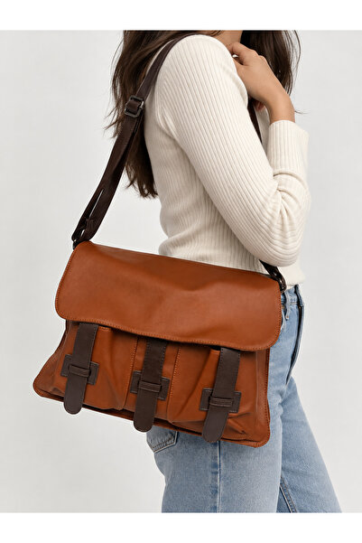 Solo Bag Women's Tan Brown Leather Daily Soft Leather Zippered Belted Cross B...