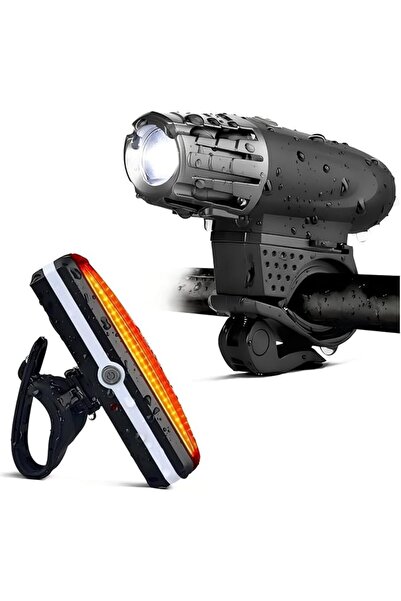 GENERAL USB Rechargeable Bike Light Set 300 Lumens Powerful Front and Rear Bi...