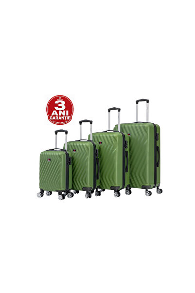 aventor Set de valize, ABS, Lacăt cu combinație TSA, 4 roți duble 360 °   Roț...