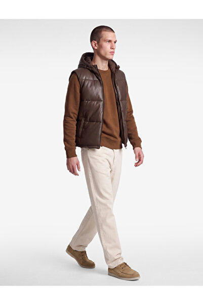 Koton Hooded Inflatable Vest with Zipper Pocket Detail