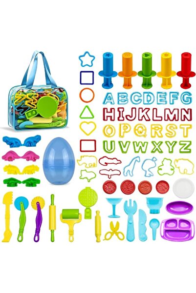 TinyVan 71PCS Dough Tools for Kids,Modeling Clay Tool Set– Alphabet, Dinosaur...