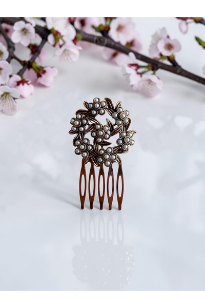 FAYRA ACCESSORIES مشبك كعكة مشط عتيق من حجر الكريستال