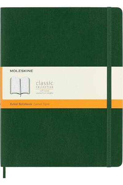 GENERAL Moleskine Notebook, Extra Large, Ruled, Myrtle Green, Soft Cover (7.5...