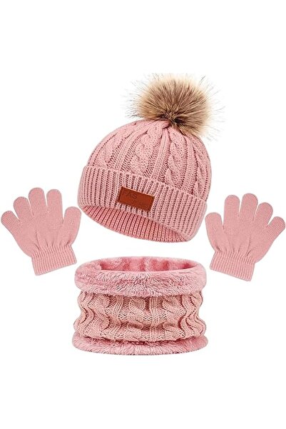 Bukela Kids Winter Beanie Hat Scarf Gloves Set for 2-6 Years Old, Toddler Win...