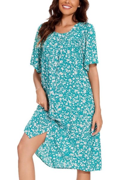 GENERAL COSUNIONY House Dresses for Women Cotton Short Sleeve House Coat Butt...