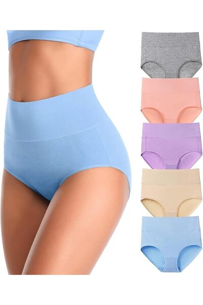 GENERAL Women's Underwear, High Waist Cotton Breathable Full Coverage Panties...