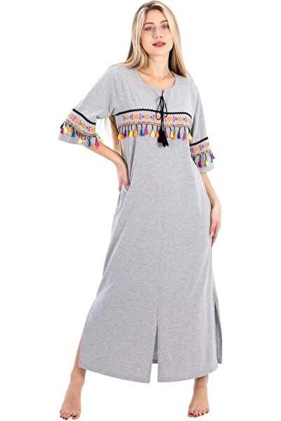 ZECOTEX قميص نوم نسائي قطن 100% مطرز – Embroidered Cotton Nightgown for Women...