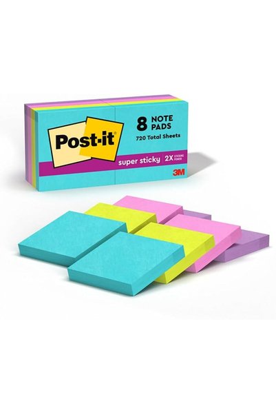 Post it Gift ملاحظات لاصقة فائقة الالتصاق من بوست-إت مقاس 2 × 2 بوصة (47.6 × ...