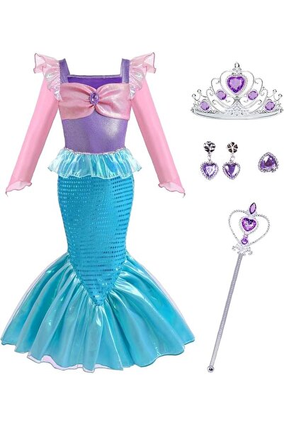 KASTWAVE Little Girls Mermaid Princess Costume Party Dress, Ariel Dress-Up fo...
