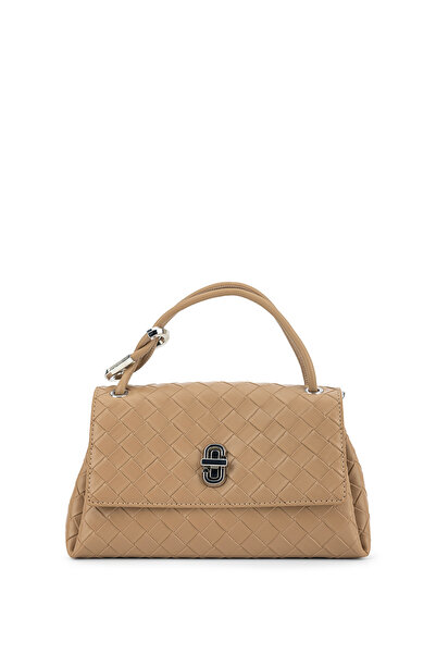 Tamer Tanca Women's Faux Leather Taupe Handbag