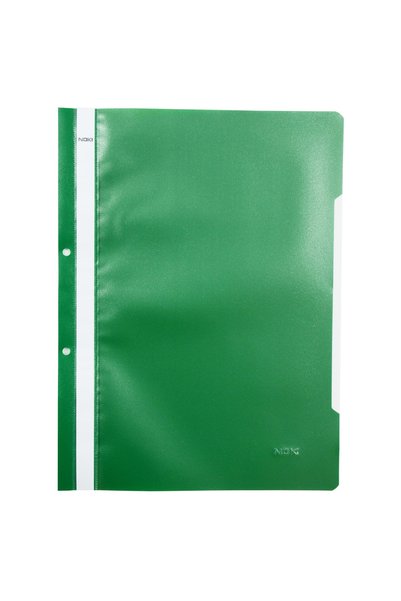 Noki Plastic folder with rail and holes green
