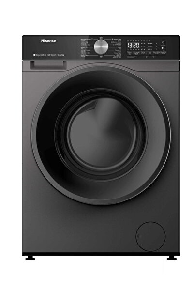 Hisense غسالة ملابس تحميل أمامي، سعة 10.5 كجم، إنفرتر، لون رمادي - WD3S1043BT6
