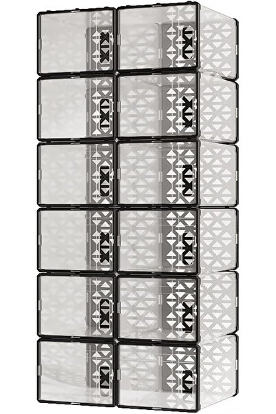 Arabest 12 Pack Clear Stackable Shoe Organizers,Ventilated Storage Boxes for ...