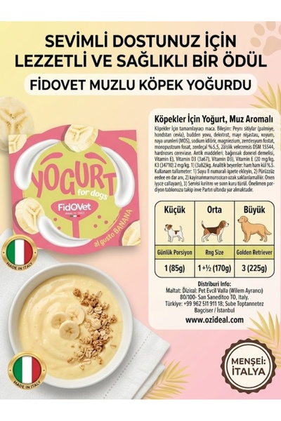 Royalist FidOVet muz aromalı köpek yoğurdu .