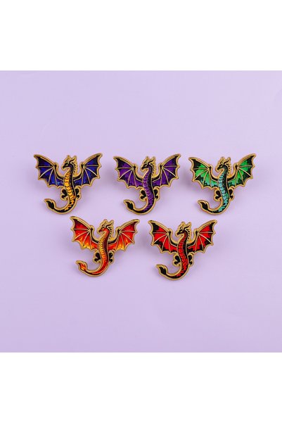 Choice 5pcs 5pcs Cool Dragon Enamel Pin Gothic Brooch For Coat Women's Brooch...