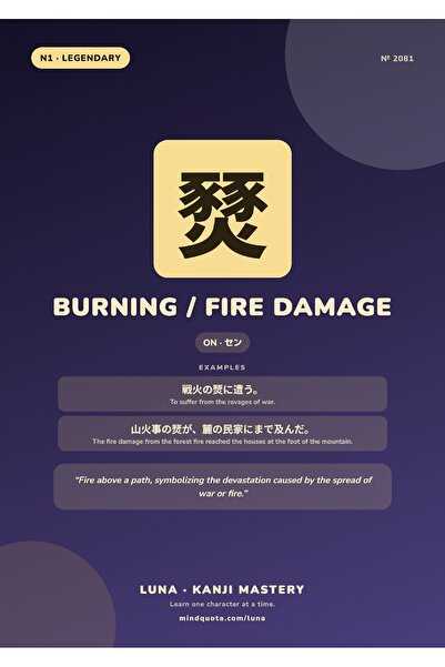 OEM Poster Infografic Kanji Incendiu și Daune din Foc, Artă Japoneză, Carton ...