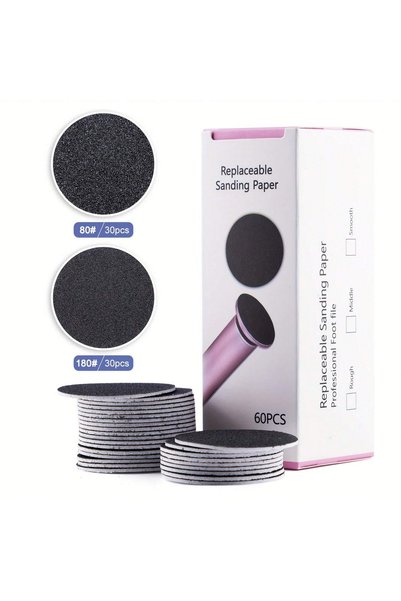 Choice Grit Mix One Box 60Pcs Mix Grit Foot File Sandpaper Discs 43mm Standar...
