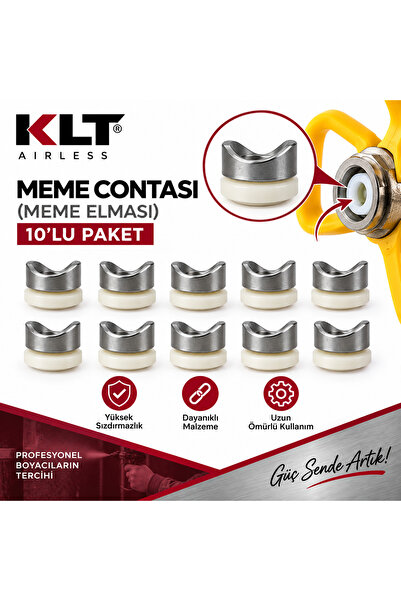 klt Airless Boya Makinesi Meme Contası (Elması) 10'lu Paket - Püskürtme Ucu C...