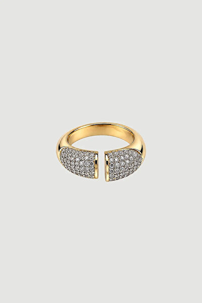 Gusto Stone-Encrusted Half Ring - Gold