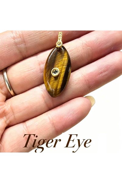 Choice Tiger Eye 1pc Natural Stone Pendant Amethyst Tiger Eye Oval Water Drop...