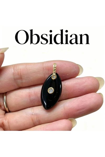 Choice Obsidian 1pc Natural Stone Pendant Amethyst Tiger Eye Oval Water Drop ...