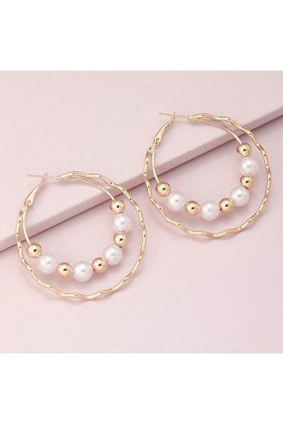 Choice earrings 1Pair Geometric Statement Pearl Studs, Bold & Elegant Women's...