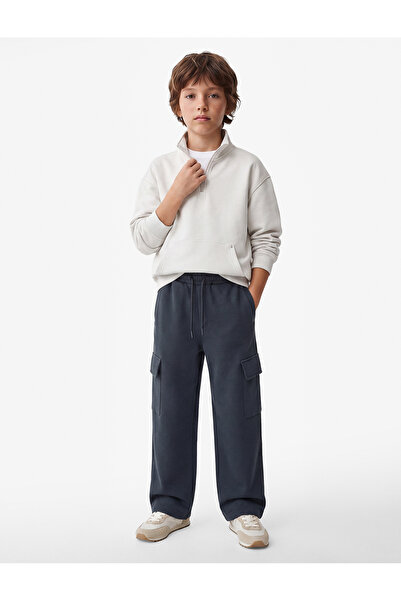 Koton Elastic Waist, Pocket Detail, Wide Leg Sweatpants