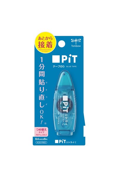 Tombow PiT Retry C Şerit Yapıştırıcı 8,4mmx8m Mavi