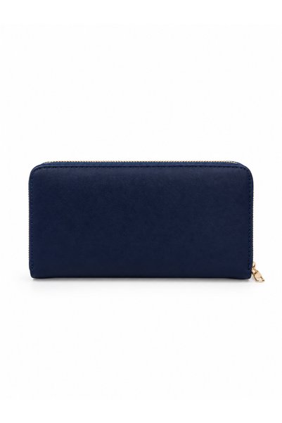 Sanmorris Women's Faux Leather Wallet with Gold Buckle and Phone Compartment
