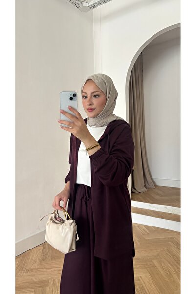 QUWİQ Women's flowy and hooded hijab tracksuit set