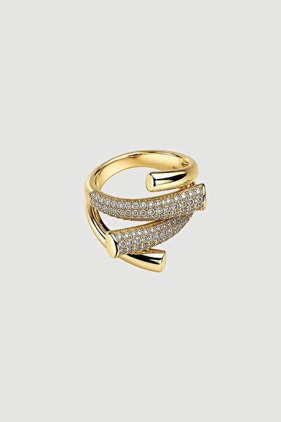 Gusto Double Row Stone Ring - Gold