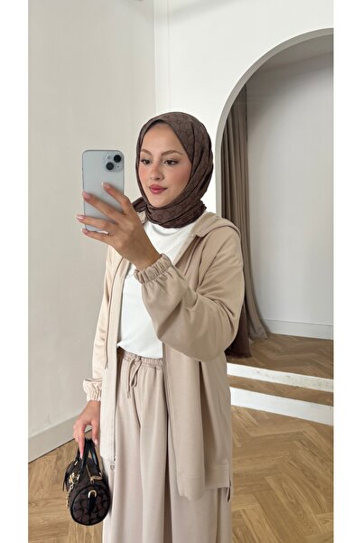 QUWİQ Women's flowy and hooded hijab tracksuit set