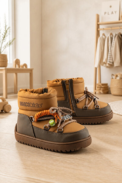 ByCukurovaFrango Stylish Anatomical Boys' Khaki Zippered Lace-Up Casual Boots...
