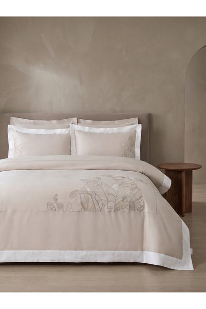 Dantela Feel Embroidered Cotton Satin Double Duvet Cover Set