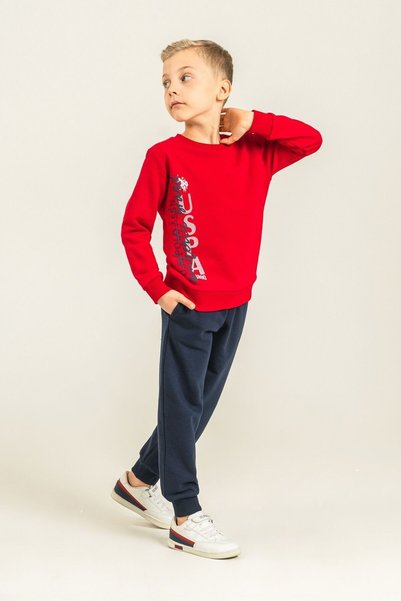 U.S. Polo Assn. U.S. Polo Assn Boys' Long Sleeve Two-Piece Set Red