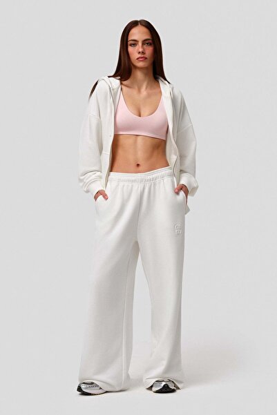 dossha LOUNGEWEAR BEYAZ WIDE LEG EŞOFMAN