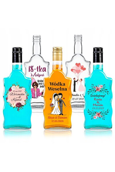 SuperButelki Set Sticla Wave 500 ml Cu Capac Imprimat, Sticlă, 500 ml, 395 G,...
