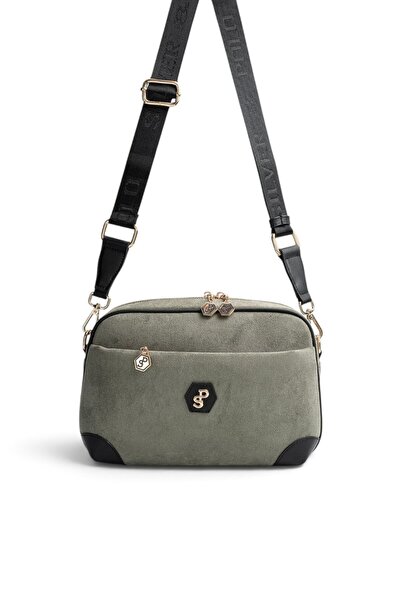 Silver Polo Life Green - Black Suede Women's Crossbody Bag Sp1094