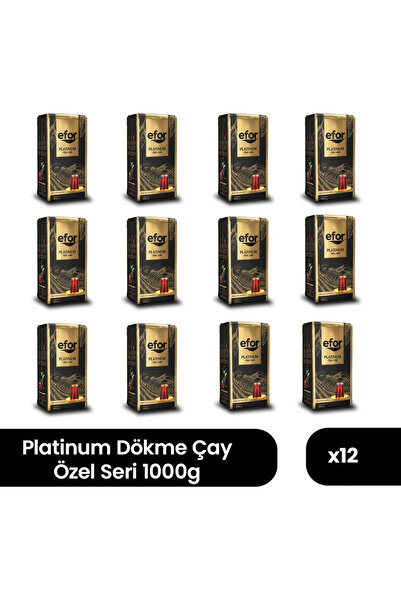 Efor Çay Efor Platinum Siyah Dökme Çay Özel Seri 1.000 Gr X 12 Adet