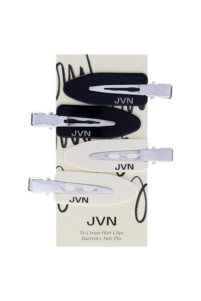 Generic Brand Soft Clips - White-Black by JVN for Women - 4 Pc Hair Clips