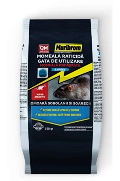 QUIMUNSA Momeala otravitoare Muribrom, eficienta impotriva rozatoarelor, 150g