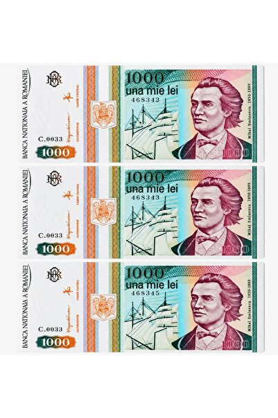 RM Set 3 bancnote consecutive 1000 lei, an 1993