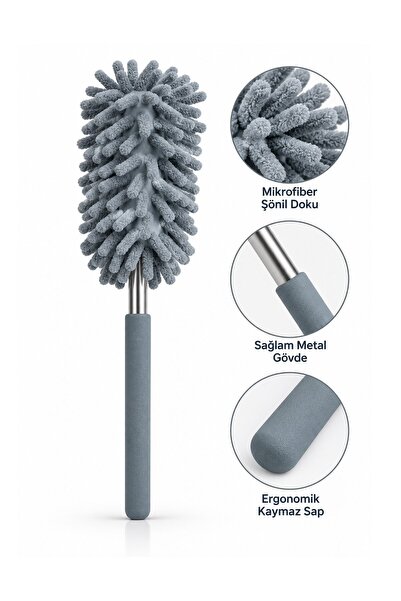 omilife Mikrofiber Makarna Mop Toz Alma Paspası Tüy Toplayıcı Çok Amaçlı Temizlik Mopu