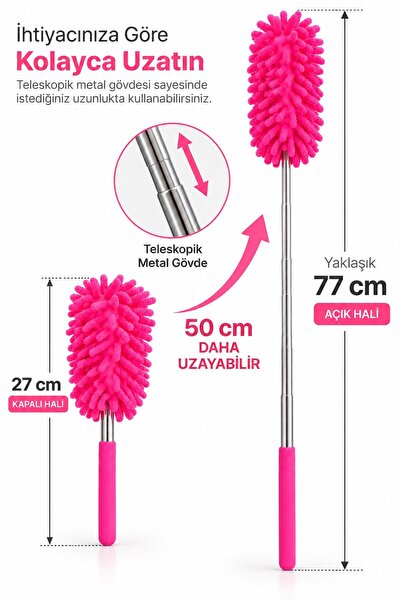 omilife Mikrofiber Makarna Mop Toz Alma Paspası Tüy Toplayıcı Çok Amaçlı Temizlik Mopu