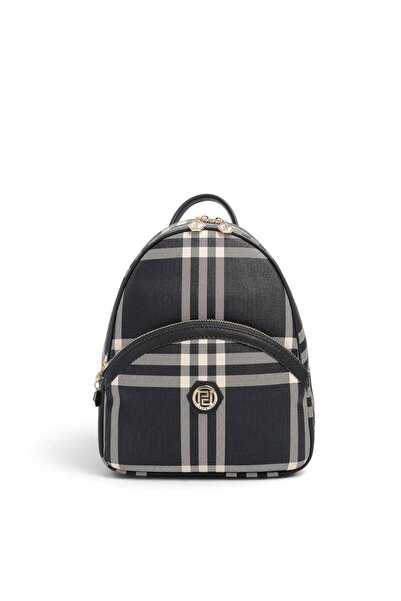 Silver Polo Black - Black Striped Plaid Women's Backpack Sp945
