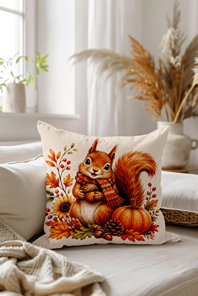 Filamente Çift Taraflı Dijital Baskı Kırlent Kılıfı - Sonbahar / Autumn Seri