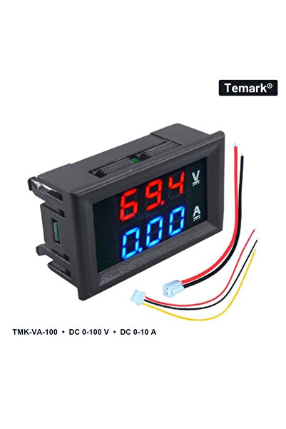 Temark Ψηφιακό αμπερόμετρο και βολτόμετρο συνεχούς ρεύματος TMK-VA-100, 0-100...